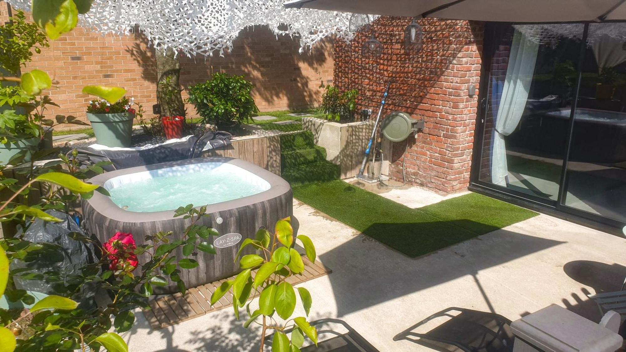 Gary Suite - Studio Cosy, Spa Et Jardin Privatif A 4 Min De Cambrai Awoingt Esterno foto
