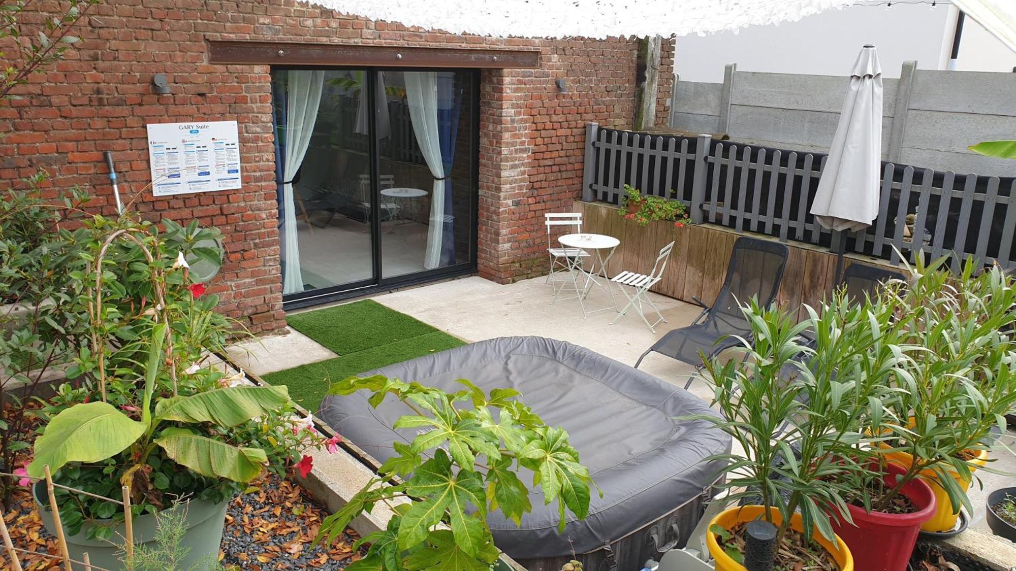 Gary Suite - Studio Cosy, Spa Et Jardin Privatif A 4 Min De Cambrai Awoingt Esterno foto