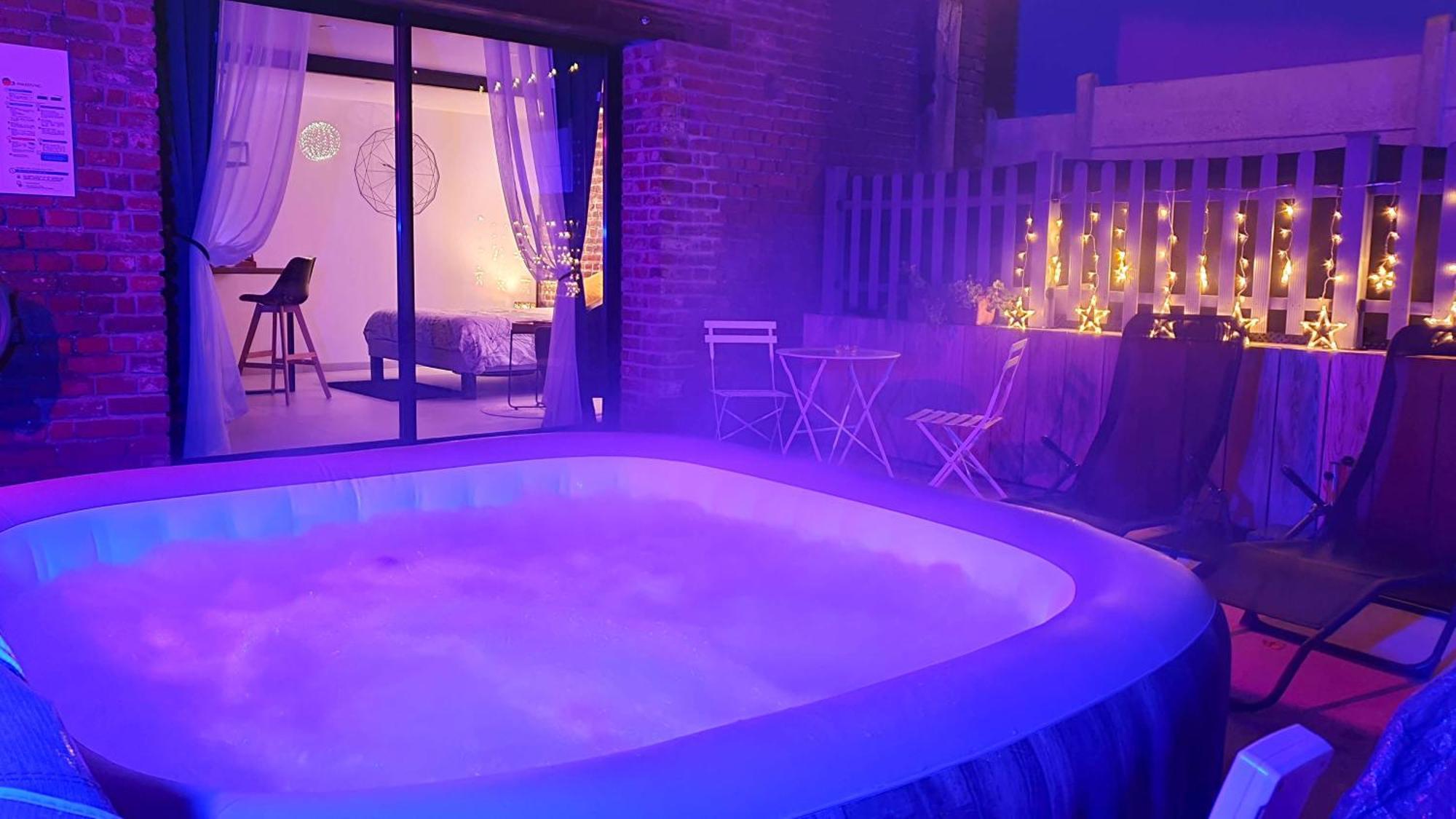 Gary Suite - Studio Cosy, Spa Et Jardin Privatif A 4 Min De Cambrai Awoingt Esterno foto